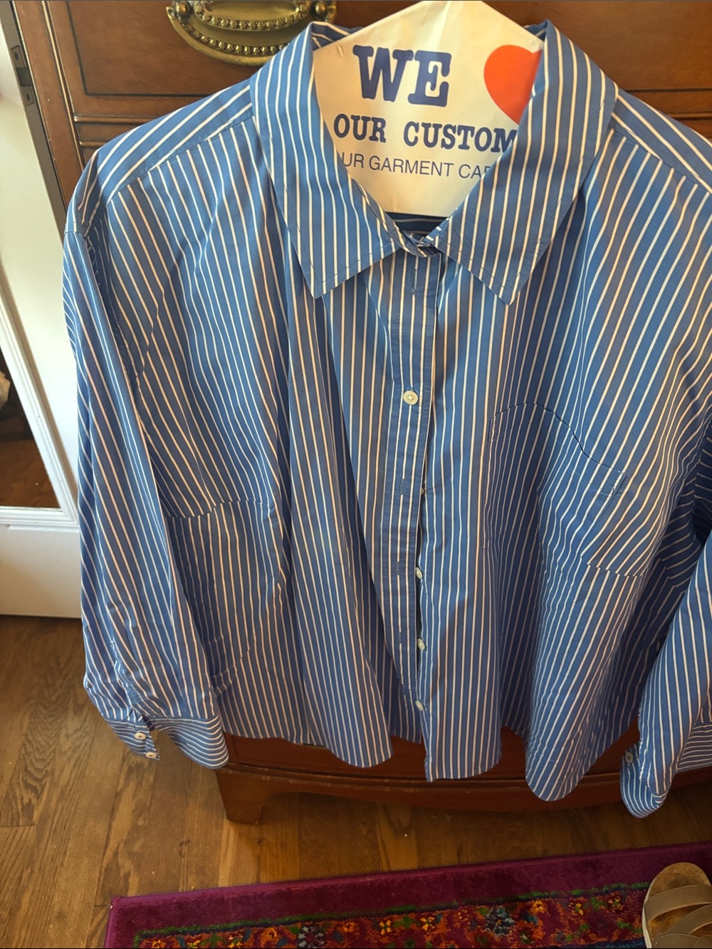 Talbots Blue and White Striped Dress Shirt